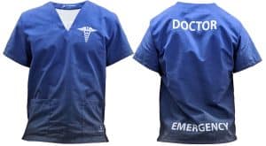 Scrubs Top Unisex - Rely Custom Printed Polycotton