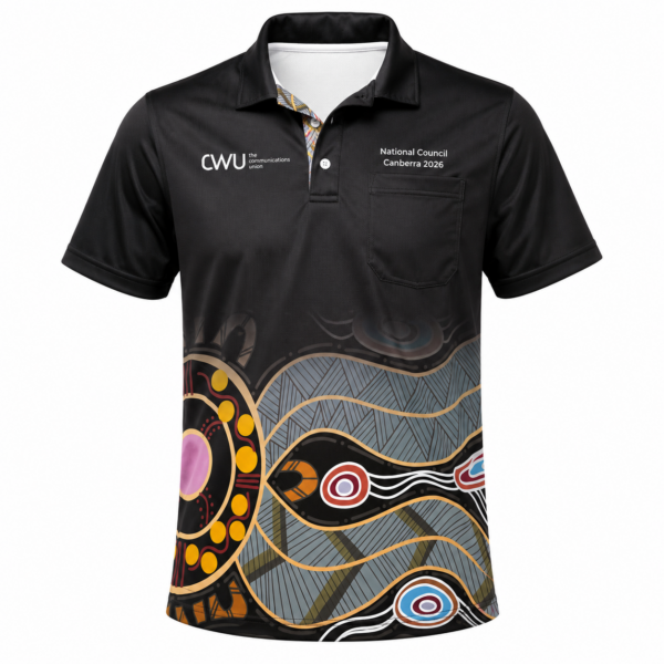 Sublimated Indigenous designed Short Sleeve Polo